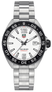 Tag Heuer Formula 1 White Dial Silver Steel Strap Watch for Men - WAZ1111.BA0875