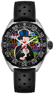 Tag Heuer Formula 1 Alec Monopoly Special Edition Black Rubber Strap Watch for Men - WAZ1117.FT8023