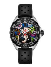 Tag Heuer Formula 1 Alec Monopoly Special Edition Black Rubber Strap Watch for Men - WAZ1117.FT8023