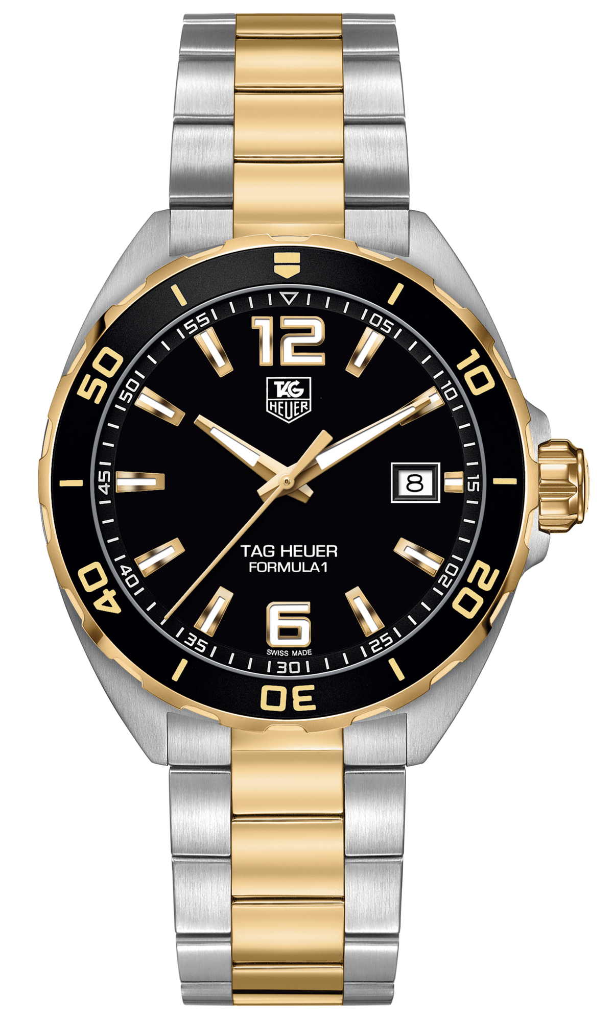 Tag Heuer Formula 1 Quartz Black Dial Two Tone Steel Strap Watch for Men - WAZ1121.BB0879