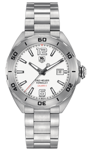 Tag Heuer Formula 1 Calibre 5 Automatic White Dial Silver Steel Strap Watch for Men - WAZ2114.BA0875