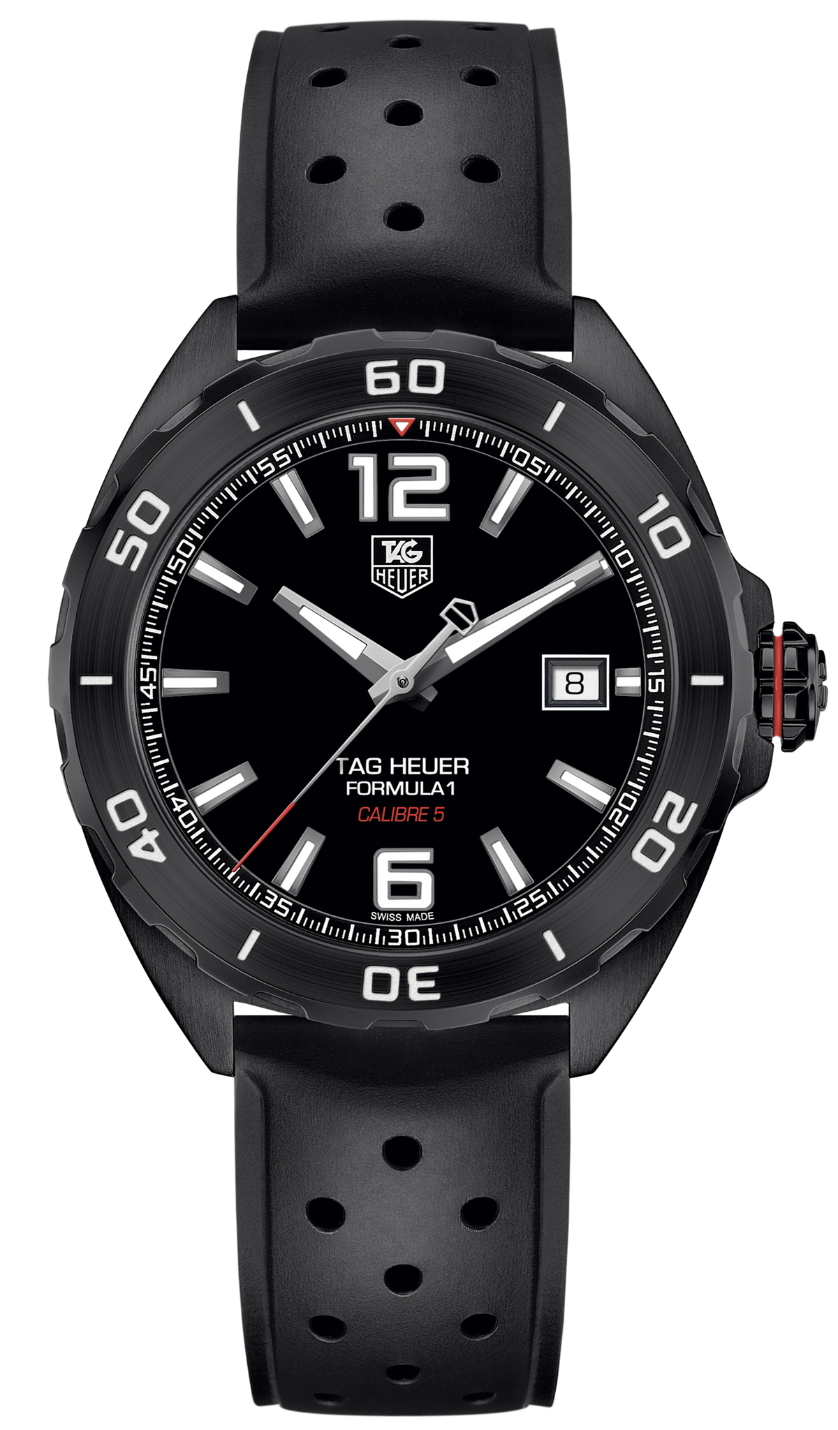 Tag Heuer Formula 1 Automatic Black Dial Black Rubber Strap Watch for Men - WAZ2115.FT8023