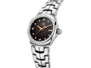 Tag Heuer Link Quartz Diamonds Black Dial Silver Steel Strap Watch for Men - WBC131G.BA0649