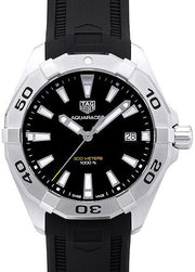 Tag Heuer Aquaracer Quartz Black Dial Black Rubber Strap Watch for Men -  WBD1110.FT8021