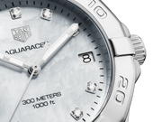 Tag Heuer Aquaracer Diamonds White Mother of Pearl Dial Silver Steel Strap Watch for Women - WBD1314.BA0740