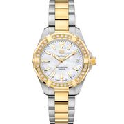 Tag Heuer Aquaracer Diamonds Mother of Pearl Dial Two Tone Steel Strap Watch for Women - WBD1321.BB0320