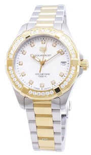 Tag Heuer Aquaracer Diamonds Mother of Pearl Dial Two Tone Steel Strap Watch for Women - WBD1323.BB0320