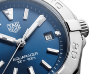 Tag Heuer Aquaracer Blue Dial Silver Steel Strap Watch for Women - WBD1412.BA0741