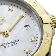 Tag Heuer Aquaracer Diamonds Mother of Pearl Dial Two Tone Steel Strap Watch for Men - WBD1422.BB0321