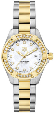 Tag Heuer Aquaracer Quartz Diamonds Mother of Pearl Dial Two Tone Steel Strap Watch for Women - WBD1423.BB0321