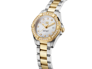 Tag Heuer Aquaracer Quartz Diamonds Mother of Pearl Dial Two Tone Steel Strap Watch for Women - WBD1423.BB0321