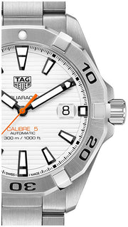 Tag Heuer Aquaracer Automatic White Dial Silver Steel Strap Watch for Men - WBD2111.BA0928