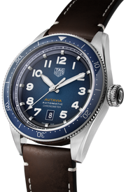 Tag Heuer Autavia Calibre 5 Automatic Blue Dial Brown Leather Strap Watch for Men - WBE5116.FC8266