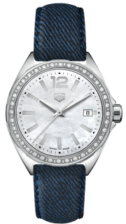 Tag Heuer Formula 1 Quartz Diamonds Mother of Pearl Dial Blue Leather Strap Watch for Women - WBJ131A.FC8251