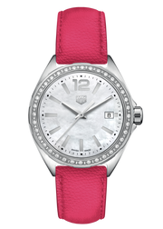 Tag Heuer Formula 1 Quartz Mother of Pearl Dial Pink Leather Strap Watch for Women - WBJ131A.FC8252