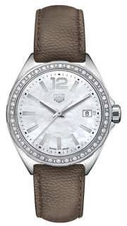 Tag Heuer Formula 1 Quartz Mother of Pearl Dial Brown Leather Strap Watch for Women - WBJ131A.FC8255