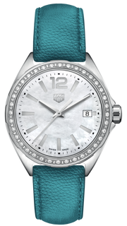 Tag Heuer Formula 1 Quartz Diamonds Mother of Pearl Dial Blue Leather Strap Watch for Women - WBJ131A.FC8256