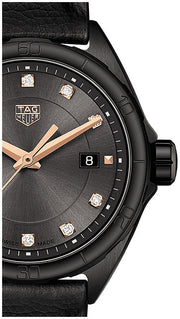 Tag Heuer Formula 1 Diamonds Black Dial Black Leather Strap Watch for Women - WBJ1417.FC8234