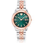 Versace V-Urban Green Dial Two Tone Steel Strap Watch for Men - VELQ00619