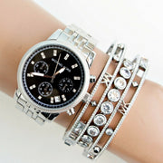 Michael Kors Jet Set Chronograph Blue Dial Silver Steel Strap Watch for Women - MK5021
