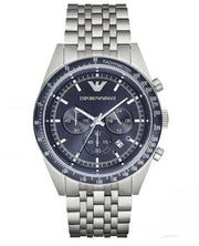Emporio Armani Sportivo Chronograph Blue Dial Silver Steel Strap Watch For Men - AR6072