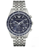 Emporio Armani Sportivo Chronograph Blue Dial Silver Steel Strap Watch For Men - AR6072