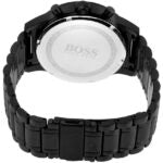 Hugo Boss Aeroliner Chronograph Black Dial Black Steel Strap Watch for Men - 1513180