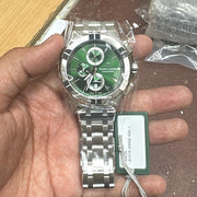 Maurice Lacroix Aikon Chronograph Green Dial Silver Steel Strap Watch For Men - AI1018-SS002-630-1