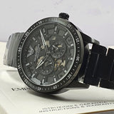 Emporio Armani Meccanico Automatic Black Dial Black Steel Strap Watch For Men - AR60054