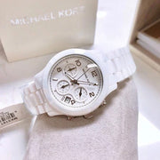 Michael Kors Runway White Ceramic Dial White Steel Strap Watch for Women - MK5161