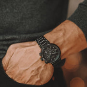 Hugo Boss One Chronograph Black Dial Black Steel Strap Watch For Men - 1514001
