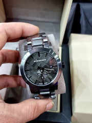 Burberry The City Black Dial Black Steel Strap Watch for Men - BU9902