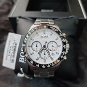 Hugo Boss Rafale Competitive Sport Chronograph Silver Dial Silver Steel Strap Watch for Men - 1513511