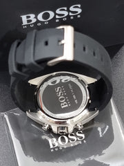Hugo Boss Driver Chronograph Black Dial Black Leather Strap Watch for Men - 1512879