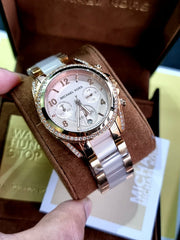 Michael Kors Blair Chronograph Silver Dial Silver Steel Strap Watch for Women - MK5459