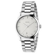 Gucci G Timeless White Dial Silver Steel Strap Watch For Women - YA1264028A