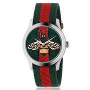 Gucci Le Marche des Merveilles Red & Green Dial Red & Green Nylon Strap Unisex Watch - YA1264060