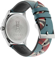 Gucci G Timeless Quartz Blue Dial Blue Leather Strap Watch For Men - YA1264080