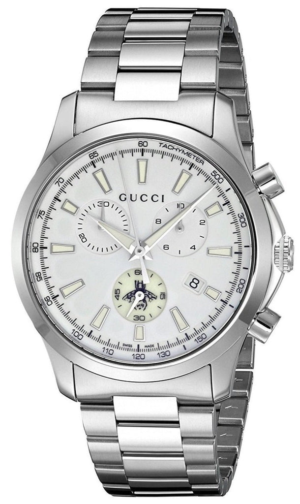GUCCI シルバー クロノグラフ 腕時計 Gucci G Timeless Chronograph White Dial Silver Steel Strap Watch