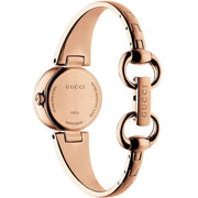 Gucci Guccissima Quartz Black Dial Rose Gold Steel Strap Watch For Women - YA134509