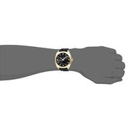 Gucci GG2570 Black Dial Black Leather Strap Watch For Men - YA142310