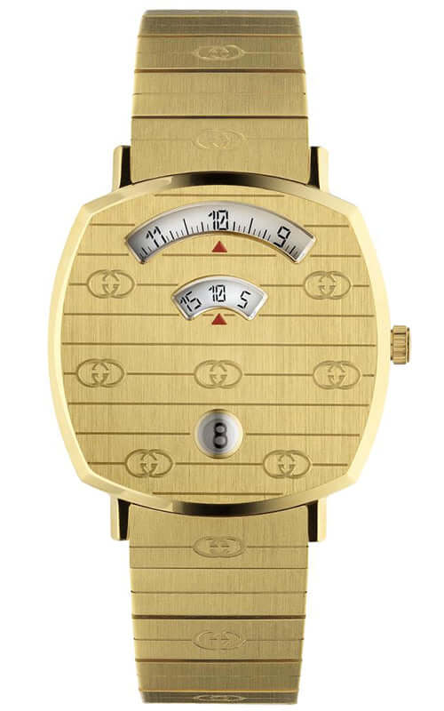 Gucci Grip Yellow Gold Dial Yellow Gold Steel Strap Unisex Watch