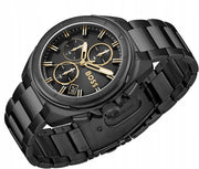 Hugo Boss Volane Chronograph Black Dial Black Steel Strap Watch for Men - 1513950