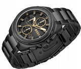 Hugo Boss Volane Chronograph Black Dial Black Steel Strap Watch for Men - 1513950