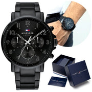 Tommy Hilfiger Daniel Black Dial Black Steel Strap Watch for Men - 1710383