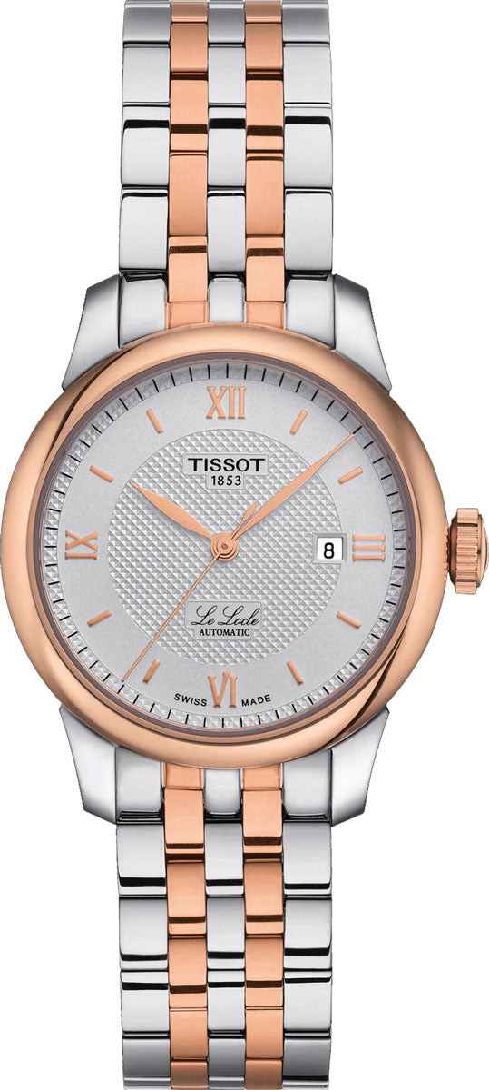 Tissot T Classic Le Locle Automatic Silver Dial Two Tone Steel Strap Watch For Women - T006.207.22.038.00