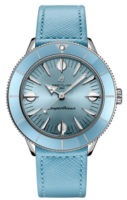 Breitling Superocean Heritage '57 Pastel Paradise Blue Dial Blue Leather Strap Watch for Women - A10340161C1X1
