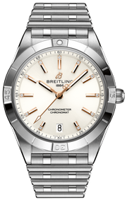 Breitling Chronomat Automatic 36 White Dial Silver Steel Strap Watch for Women - A10380101A2A1