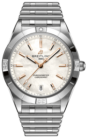 Breitling Chronomat 36 Mother of Pearl Dial Silver Steel Strap Watch for Women - A10380101A4A1