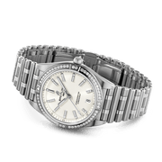 Breitling Chronomat Automatic 36 Diamonds White Dial Silver Steel Strap Watch for Women - A10380591A1A1
